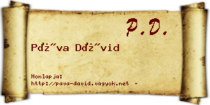 Páva Dávid névjegykártya